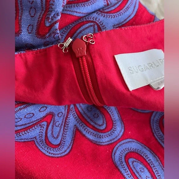 NWOT Sugarlips Red Patterned Maxi Tank Dress Size 2X - Picture 7 of 10